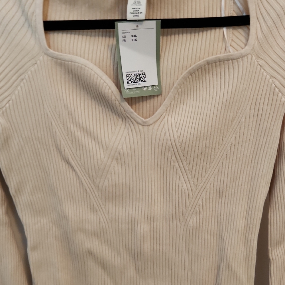 H&M Cream Ribbed Knit Sweater - Picture 5 of 7